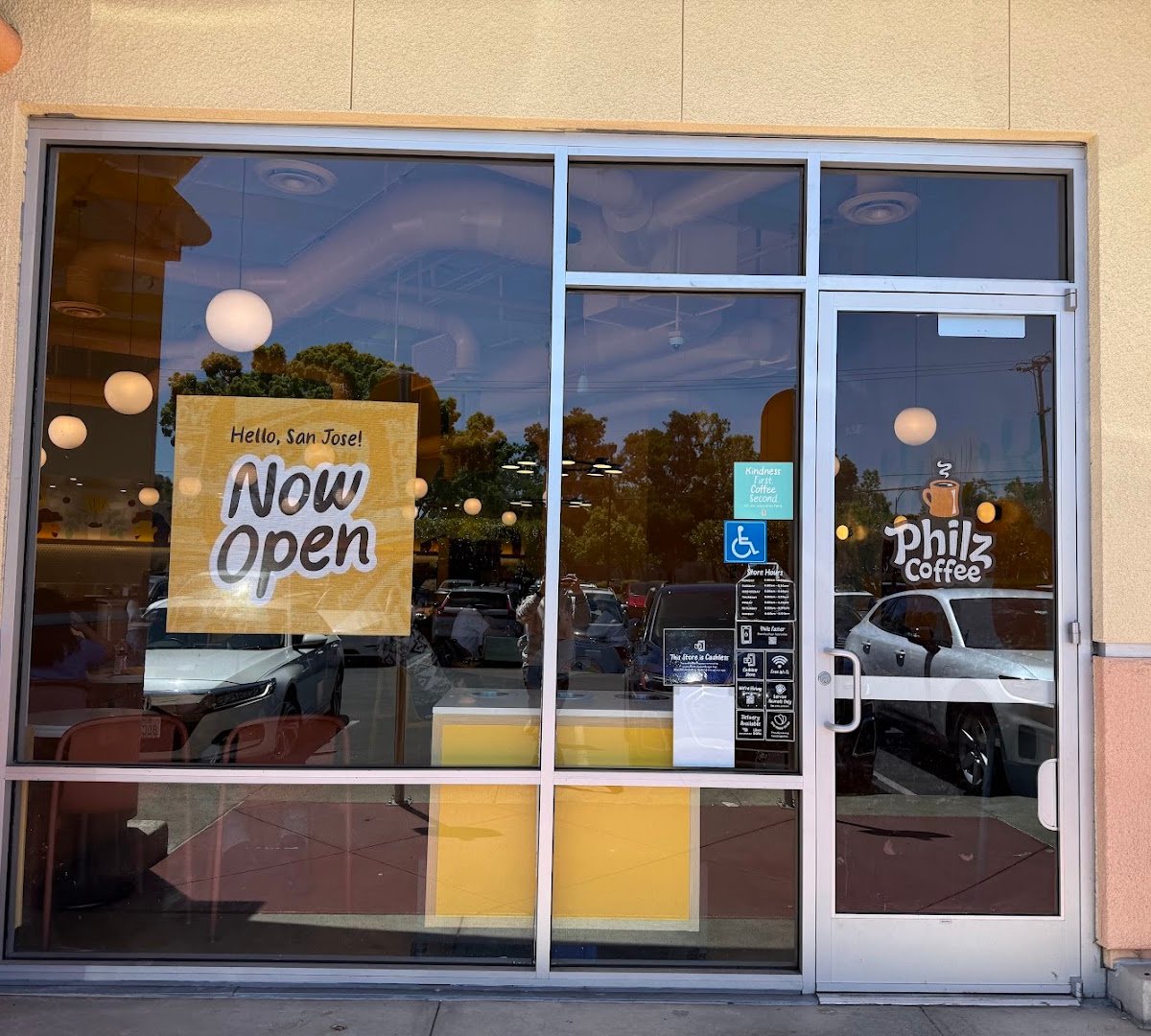 Storefront of Philz Coffee, specialty coffee shop in San Jose
