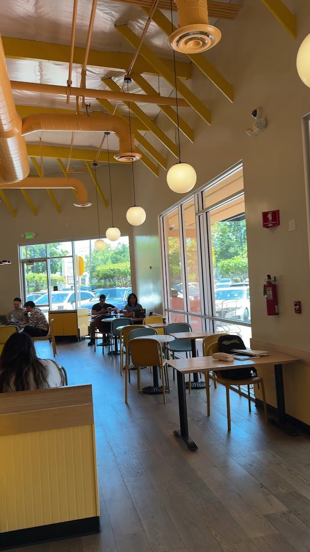 Interior of Philz Coffee, specialty coffee shop in San Jose
