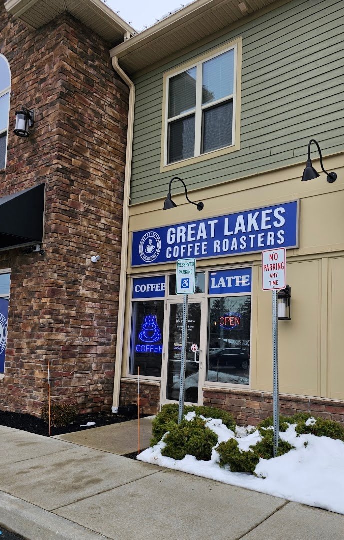 Storefront of Great Lakes Coffee Roasters, specialty coffee shop in Buffalo
