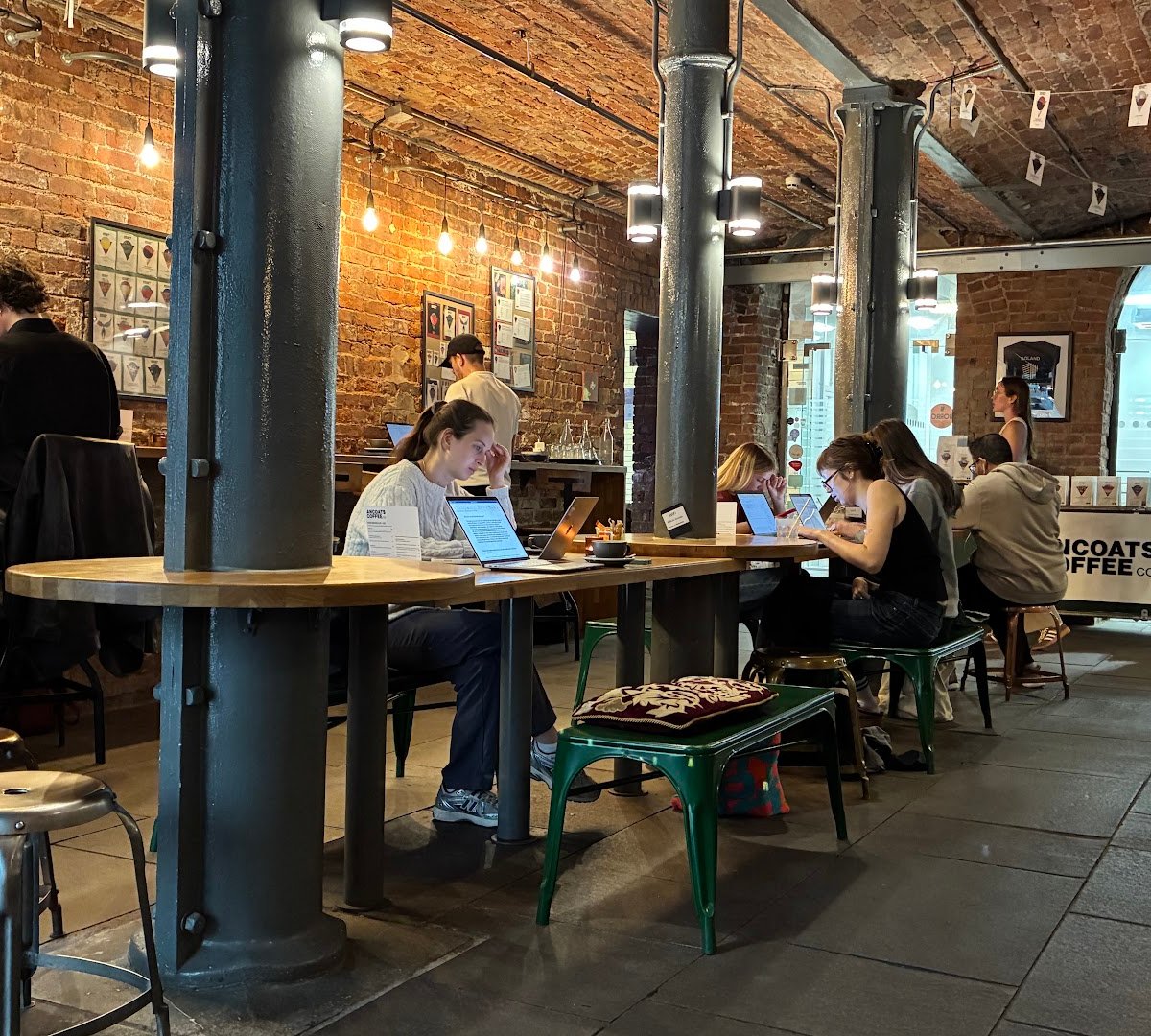 Interior of Ancoats Coffee Co., specialty coffee shop in Manchester