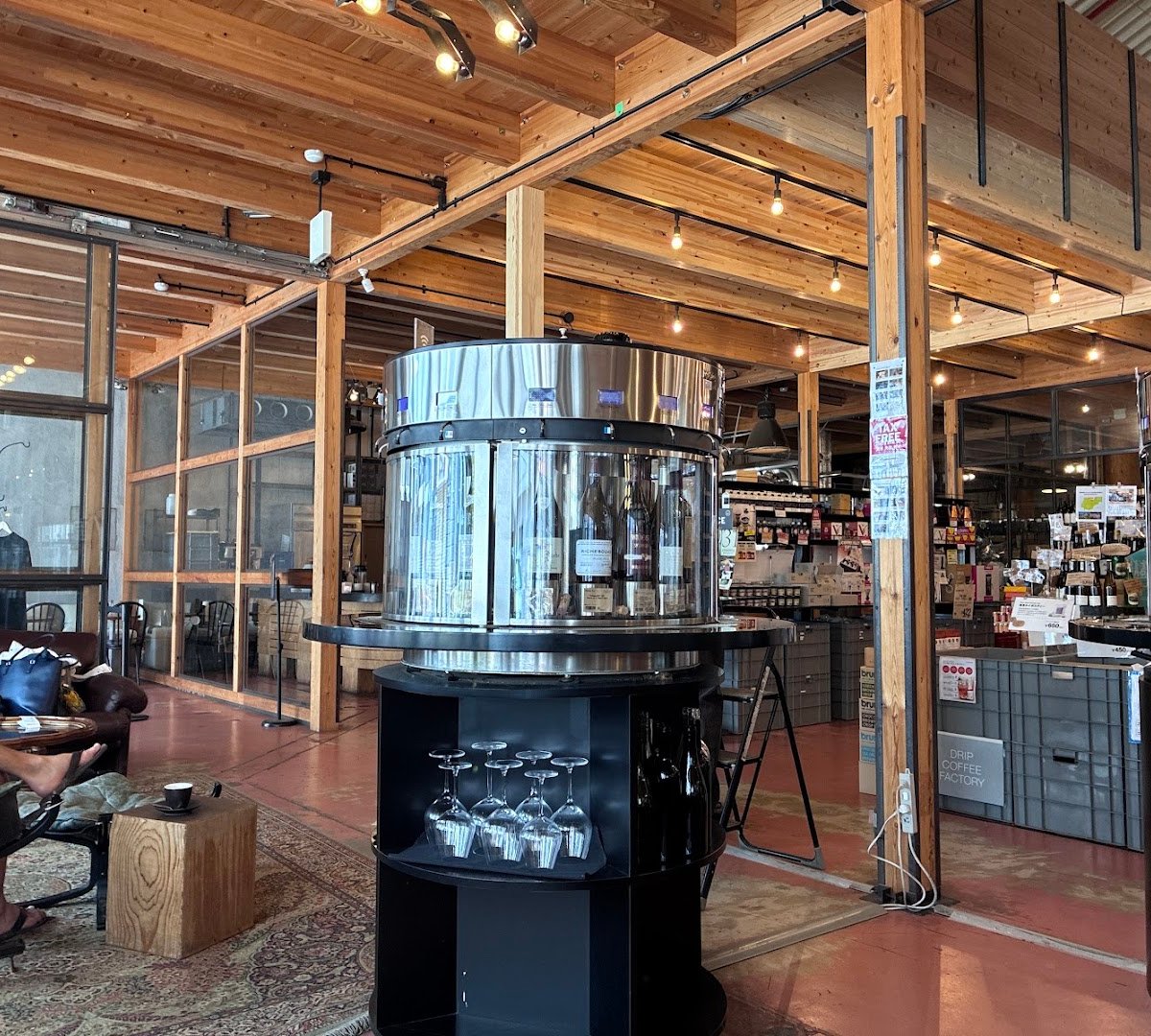 Interior of Takamura Wine & Coffee Roasters, specialty coffee shop in Osaka