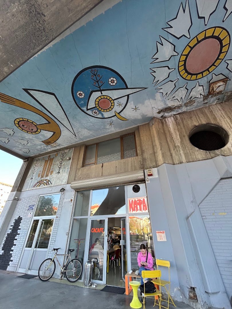 Storefront of ca.ca.fe, specialty coffee shop in Belgrade