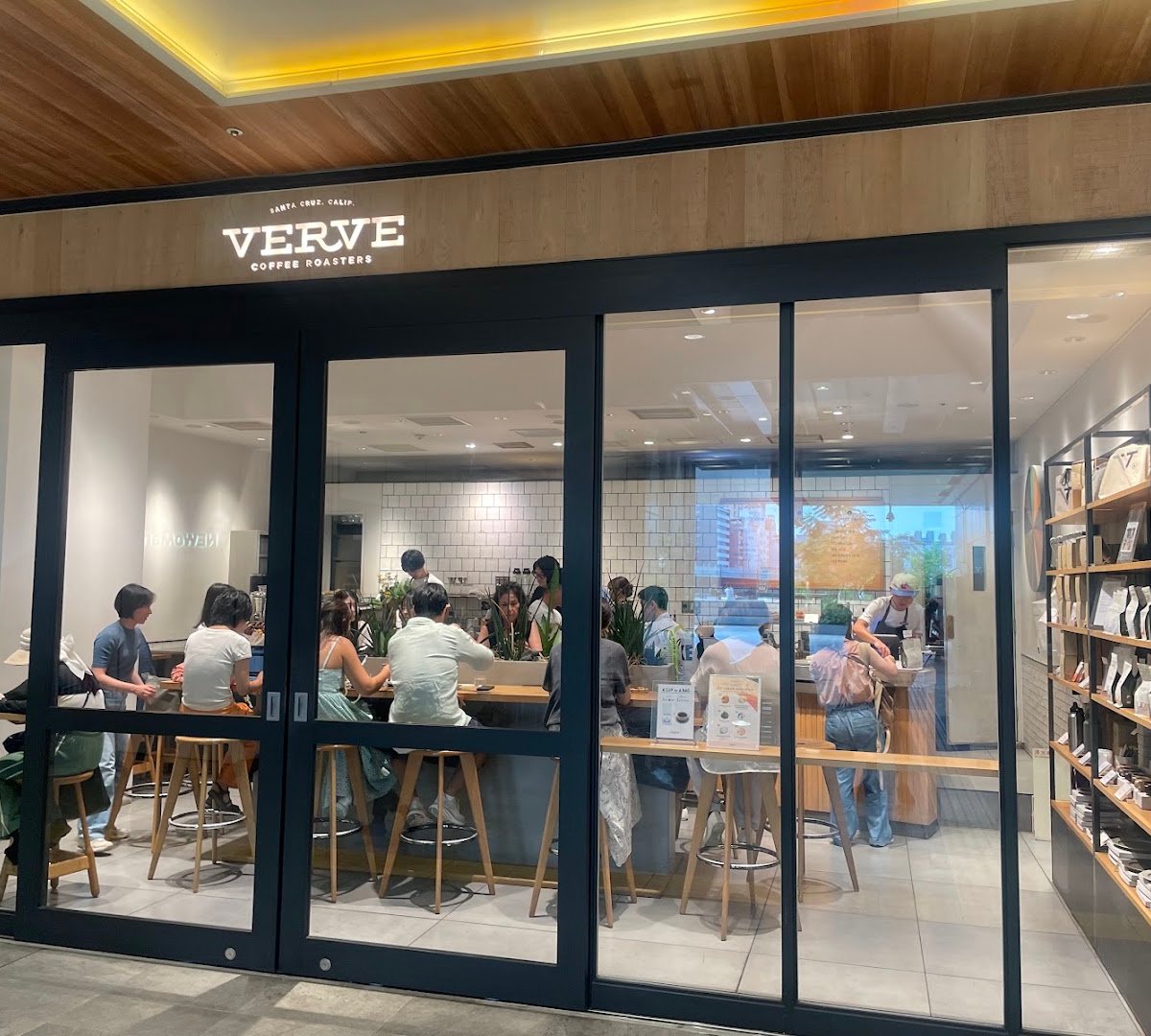 Storefront of Verve Coffee Roasters NEWoMan Shinjuku Store, specialty coffee shop in Tokyo