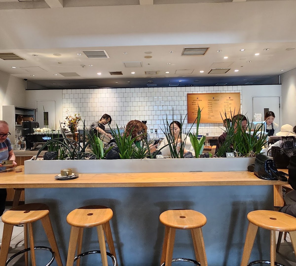 Interior of Verve Coffee Roasters NEWoMan Shinjuku Store, specialty coffee shop in Tokyo
