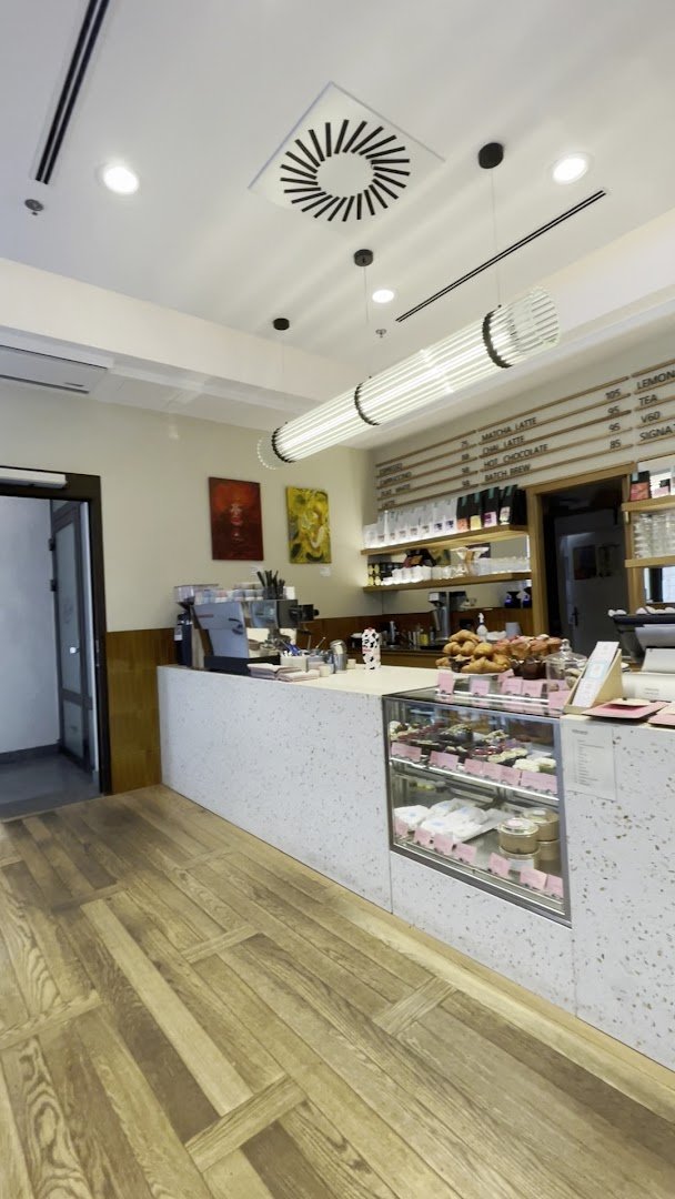 Interior of Elias Coffee Shop, specialty coffee shop in Prague