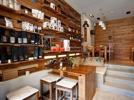 Interior of Qahwa, specialty coffee shop in Athens