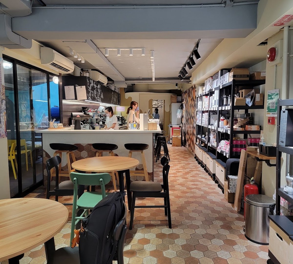 Interior of Hazel & Hershey Coffee Roasters, specialty coffee shop in Hong Kong