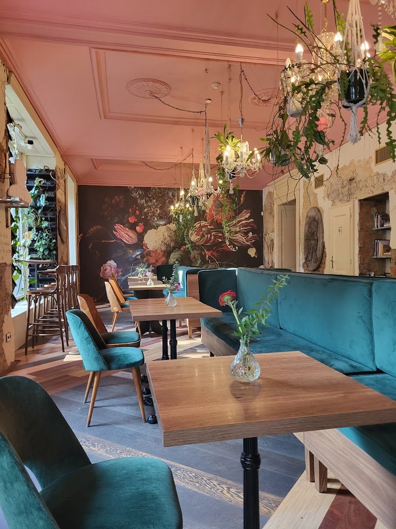 Interior of Corner Stories, specialty coffee shop in Prague