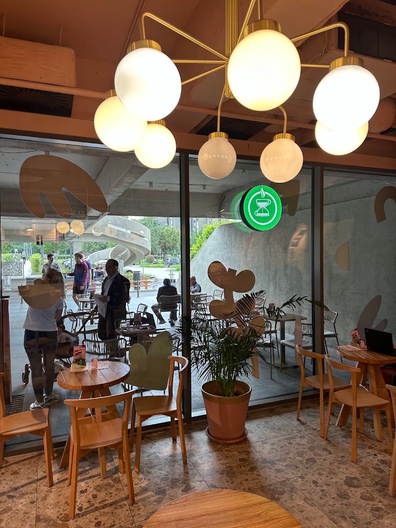 Interior of Kafeterija Sava Center, specialty coffee shop in Belgrade
