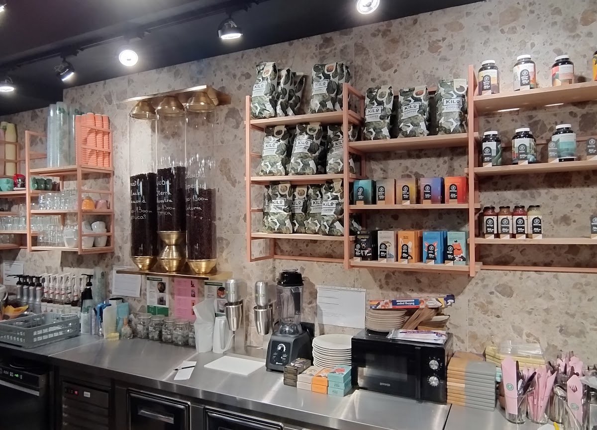 Interior of Kafeterija Sava Center, specialty coffee shop in Belgrade