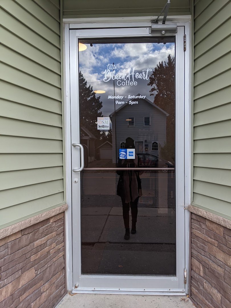 Storefront of Little Black Heart Coffee, specialty coffee shop in Buffalo
