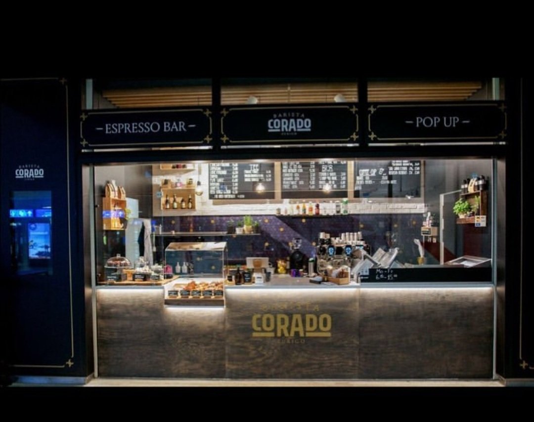 Storefront of Barista Corado Espresso Bar, specialty coffee shop in Zurich