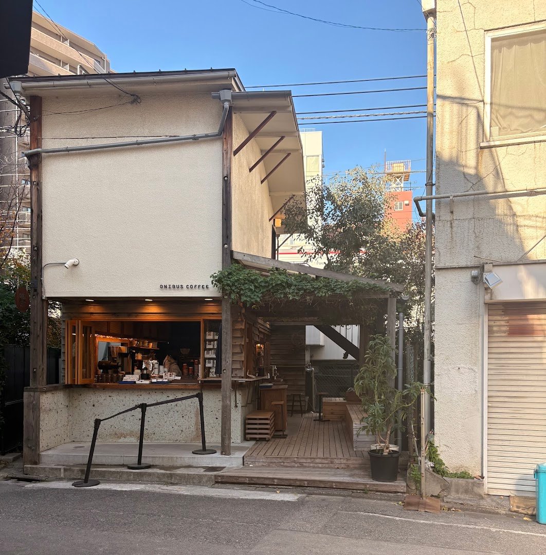 Storefront of Onibus Coffee (Nakameguro Station Store), specialty coffee shop in Tokyo