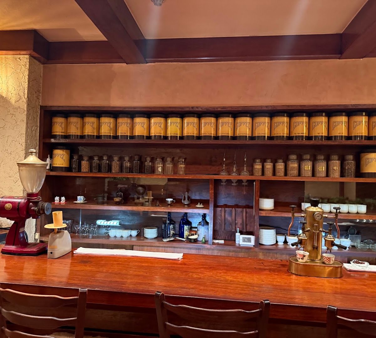 Interior of Coffea Arabica, specialty coffee shop in Tokyo