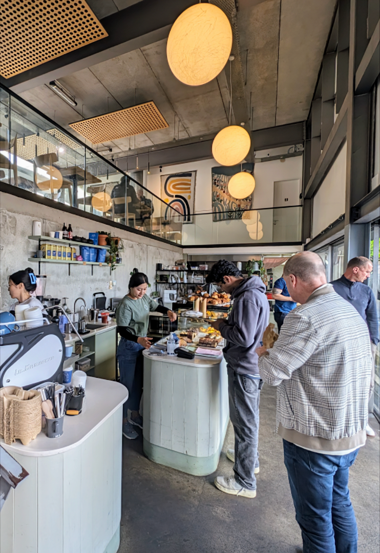 Interior of Benedict's, specialty coffee shop in Auckland