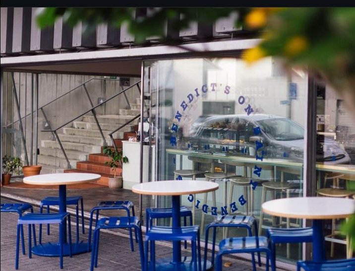 Storefront of Benedict's, specialty coffee shop in Auckland