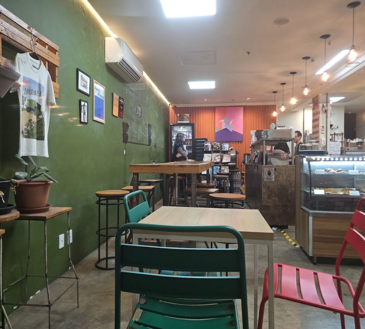 Interior of Fora da Lei Café, specialty coffee shop in São Paulo