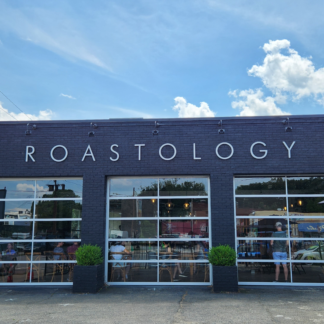 Storefront of Roastology, specialty coffee shop in Richmond