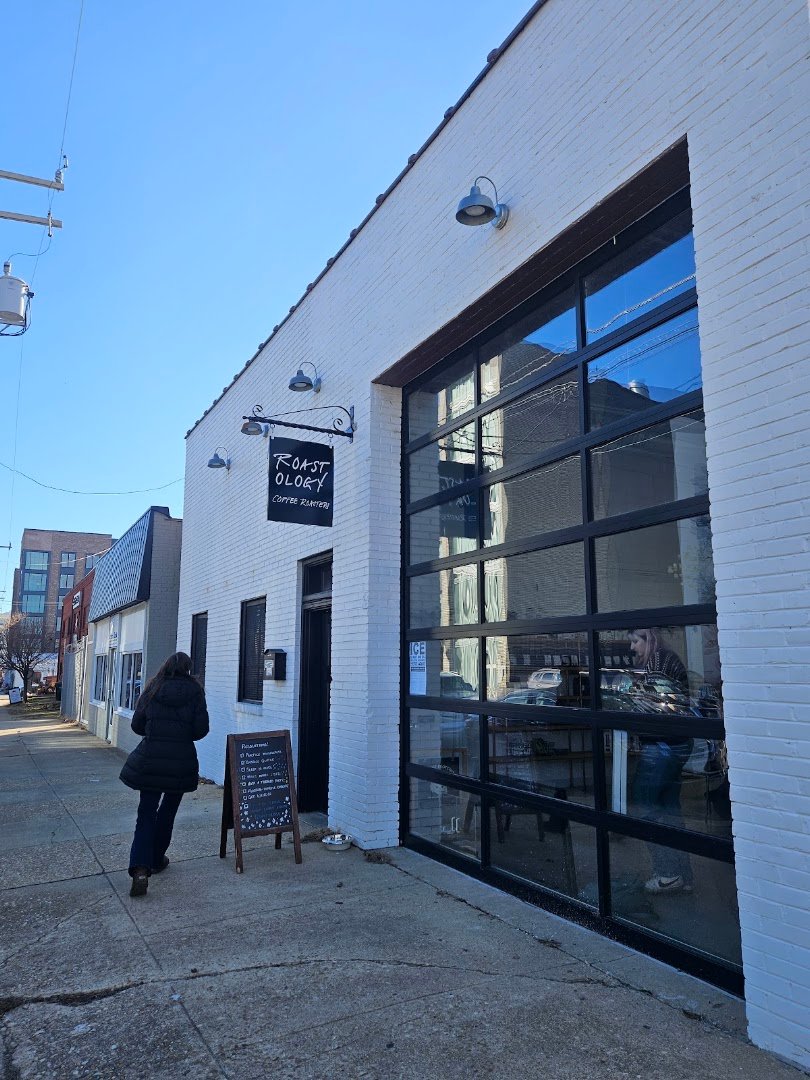 Storefront of Roastology, specialty coffee shop in Richmond