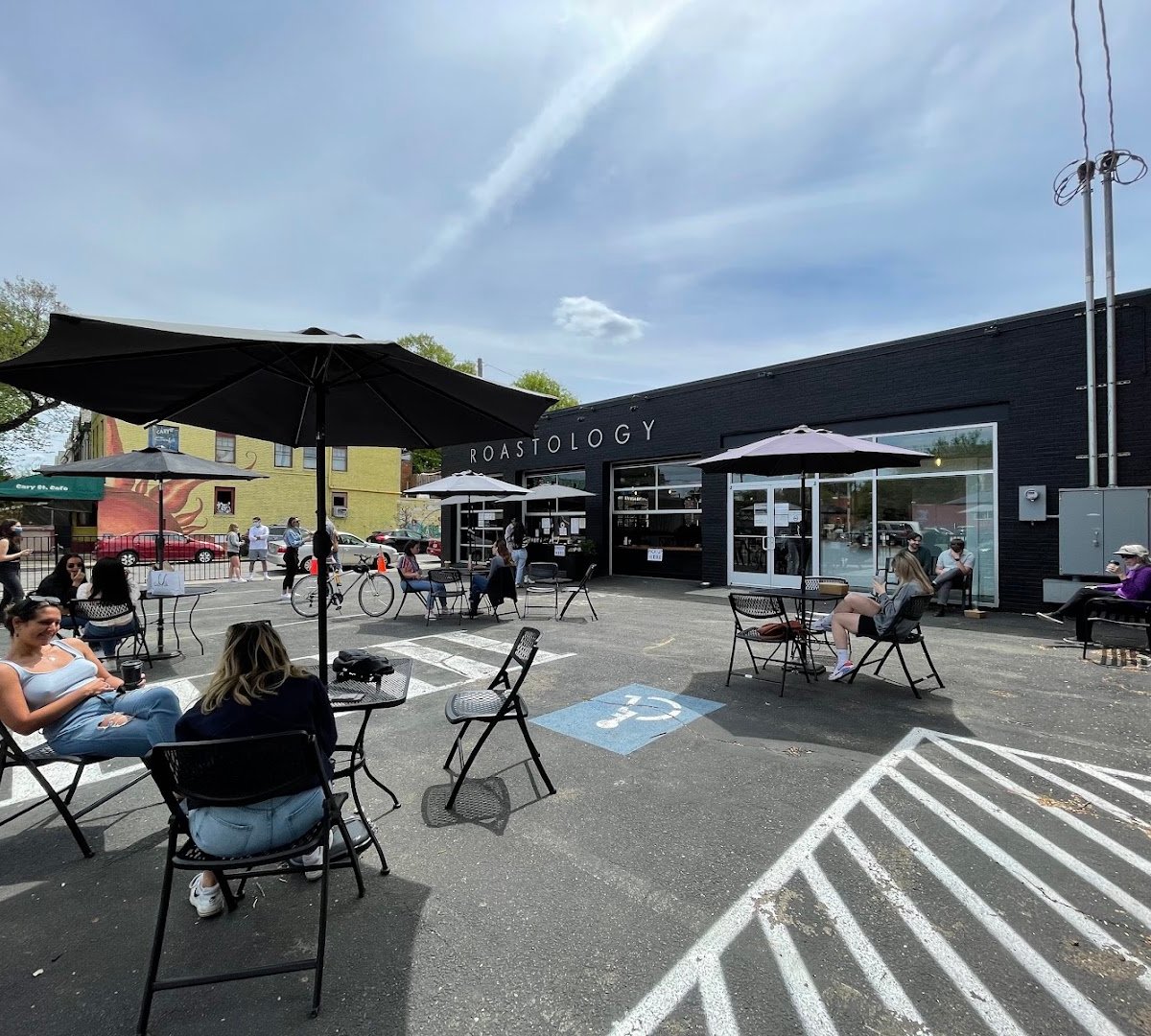 Storefront of Roastology, specialty coffee shop in Richmond