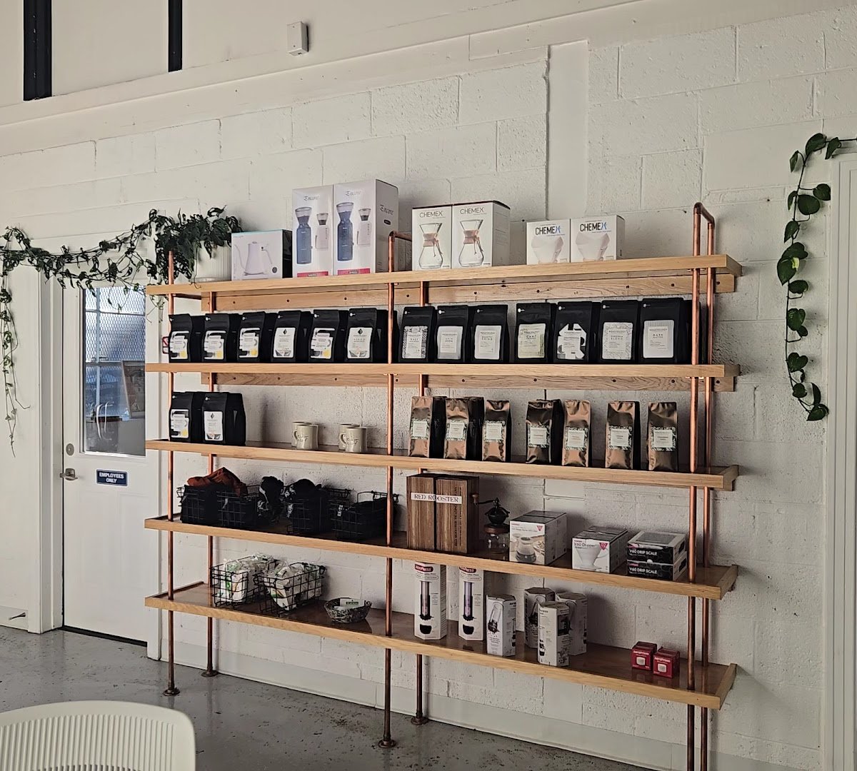 Interior of Roastology, specialty coffee shop in Richmond