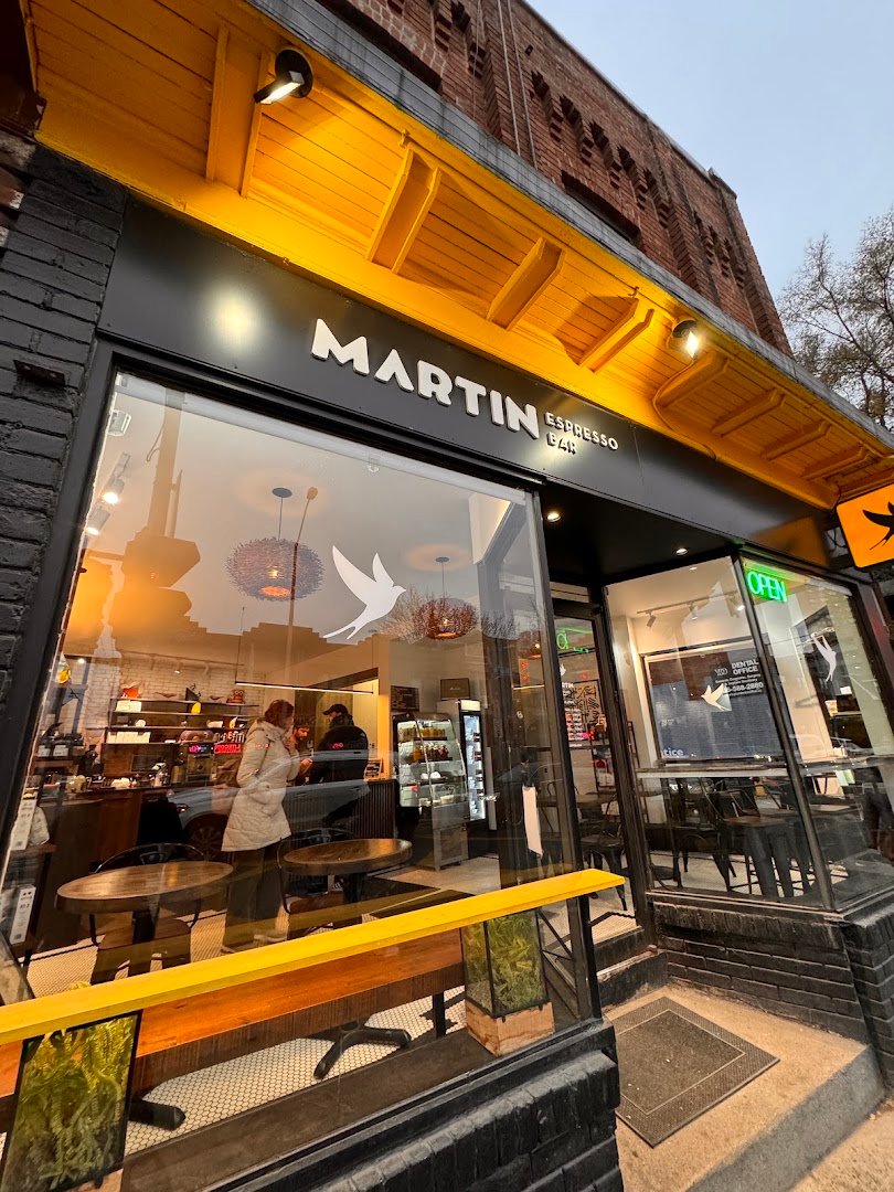 Storefront of Martin Espresso Bar, specialty coffee shop in Toronto