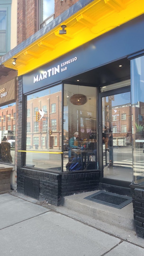 Storefront of Martin Espresso Bar, specialty coffee shop in Toronto