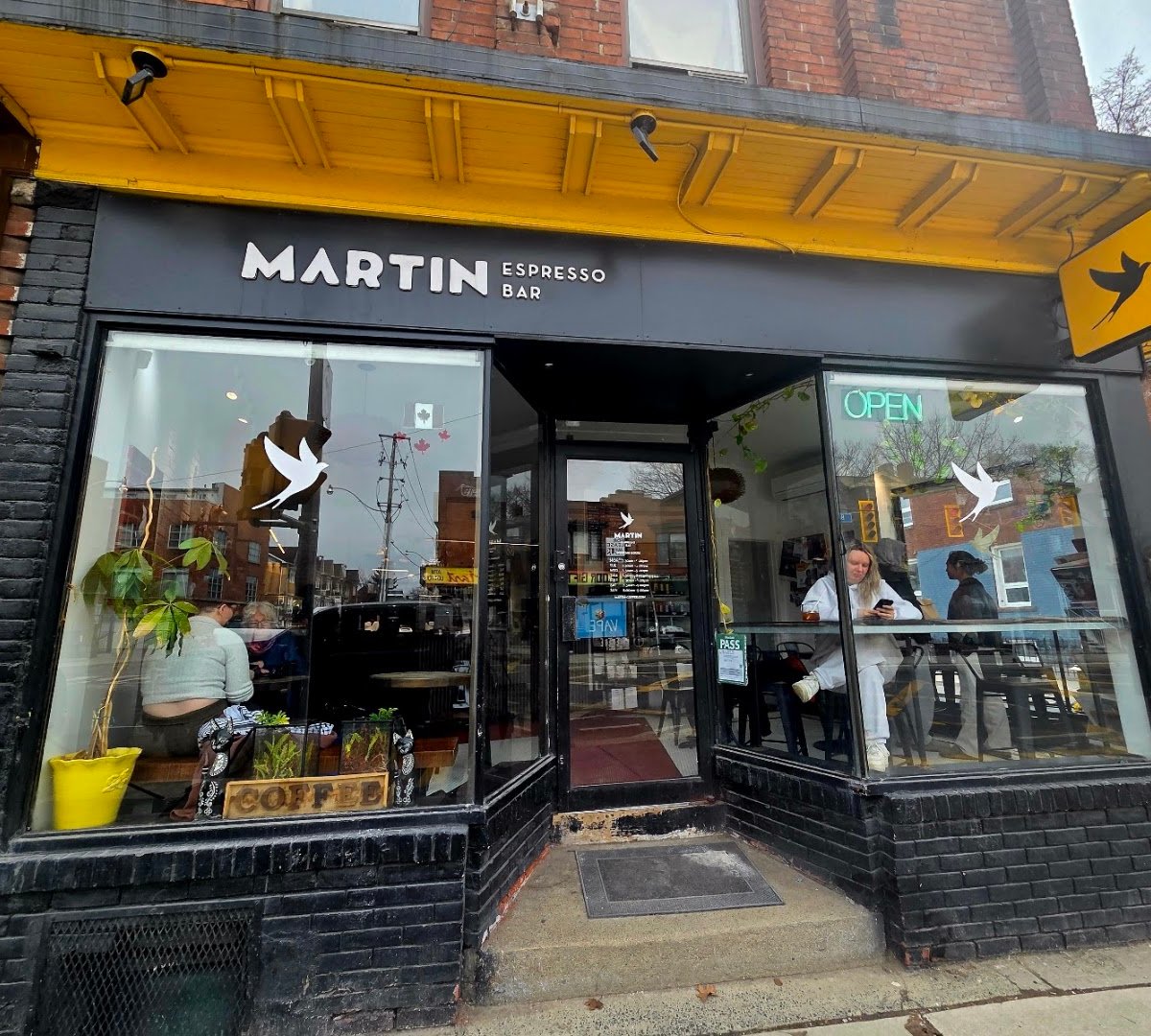 Storefront of Martin Espresso Bar, specialty coffee shop in Toronto