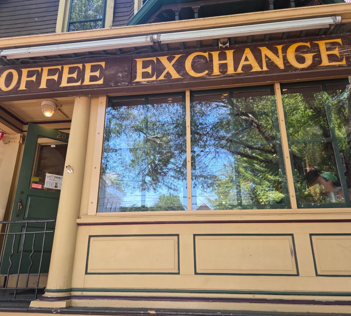 Storefront of Coffee Exchange, specialty coffee shop in Providence