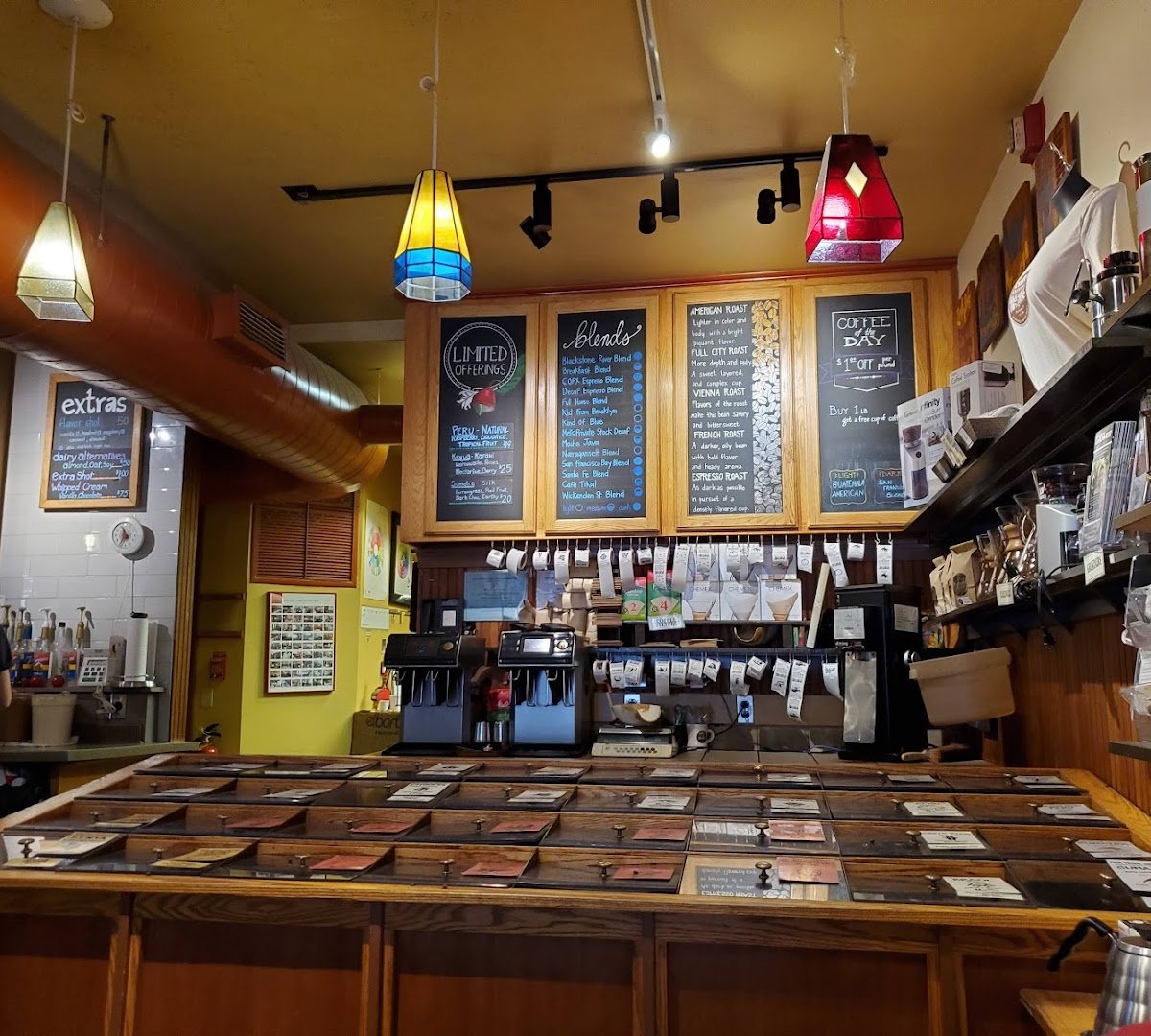 Interior of Coffee Exchange, specialty coffee shop in Providence