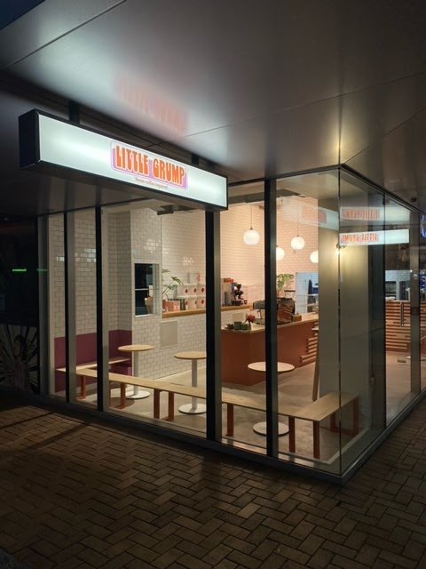 Storefront of little grump, specialty coffee shop in Wellington