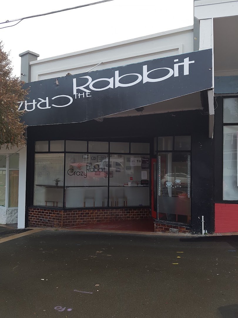 Storefront of Crazy Rabbit Cafe, specialty coffee shop in Wellington