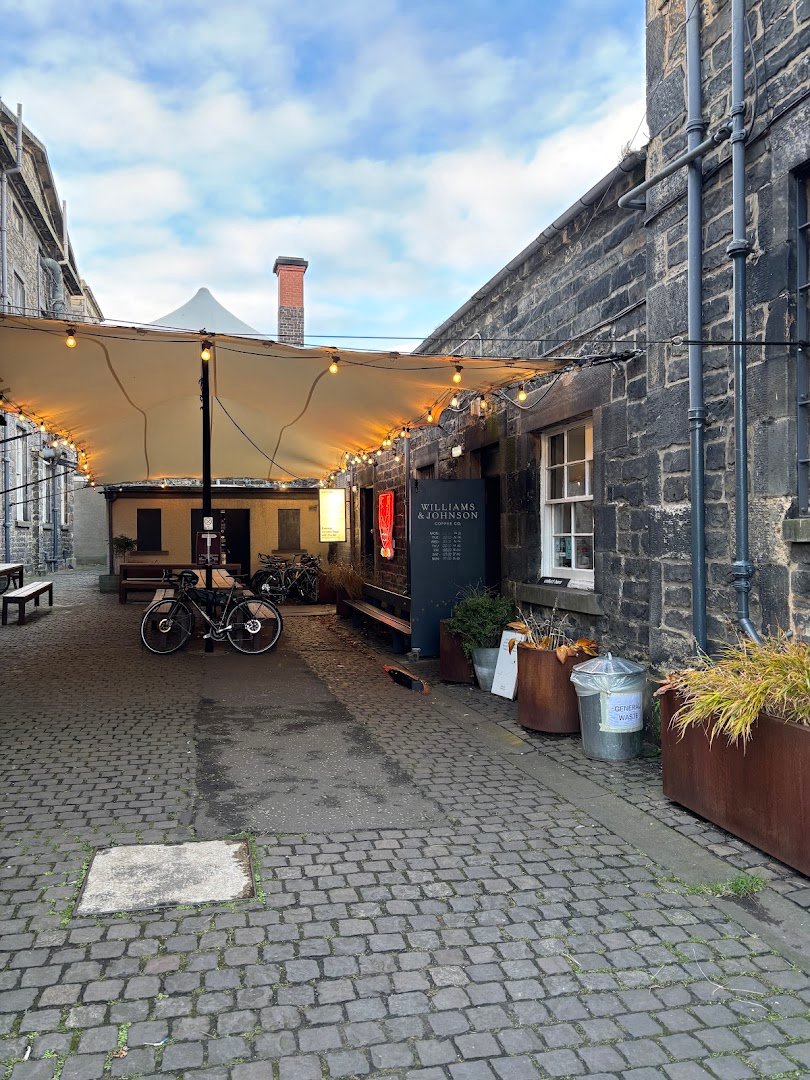 Storefront of Williams & Johnson Coffee Co., specialty coffee shop in Edinburgh