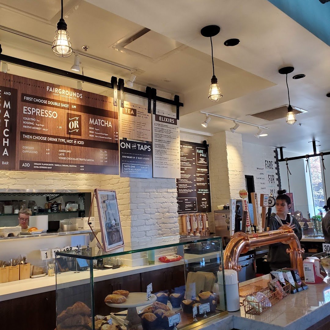Interior of Fairgrounds Coffee and Tea, specialty coffee shop in Milwaukee