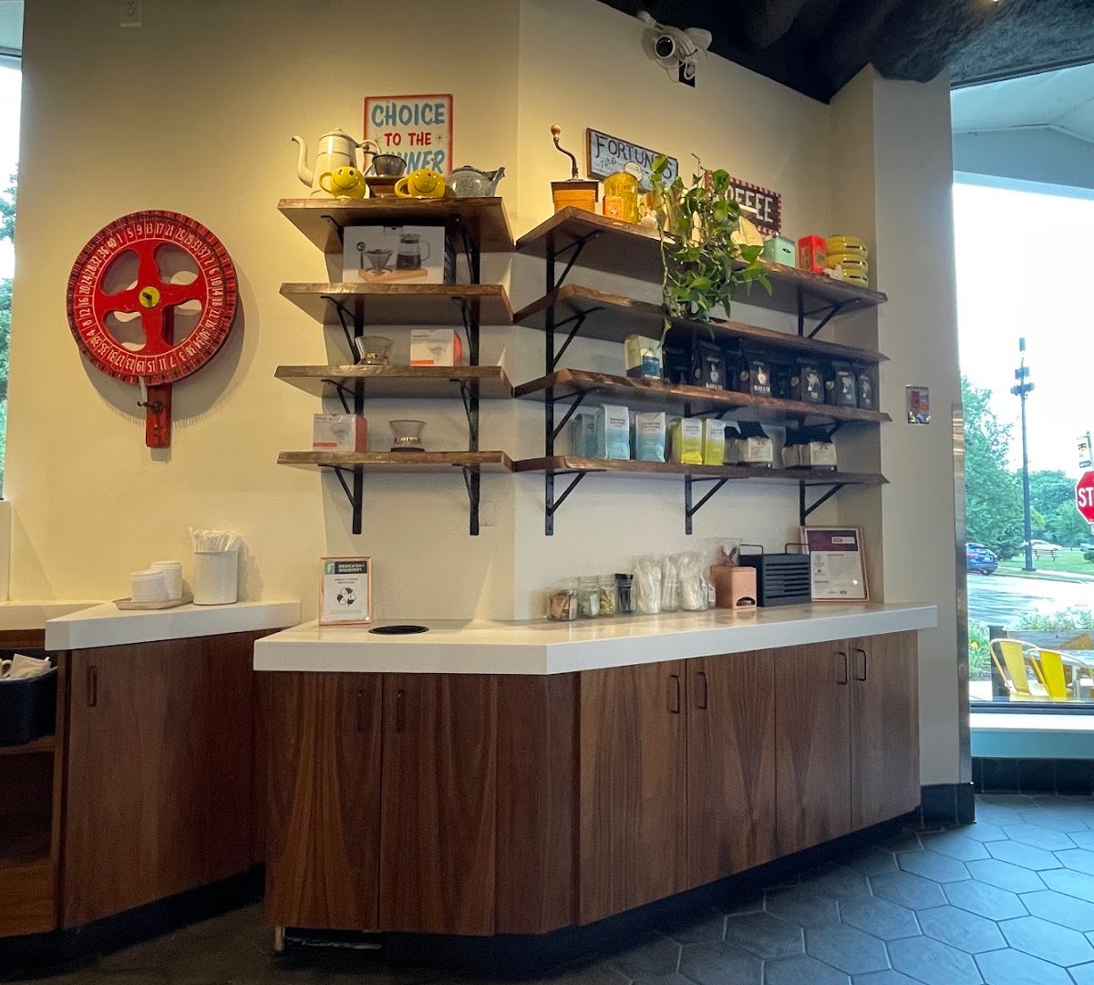 Interior of Fairgrounds Coffee and Tea, specialty coffee shop in Milwaukee