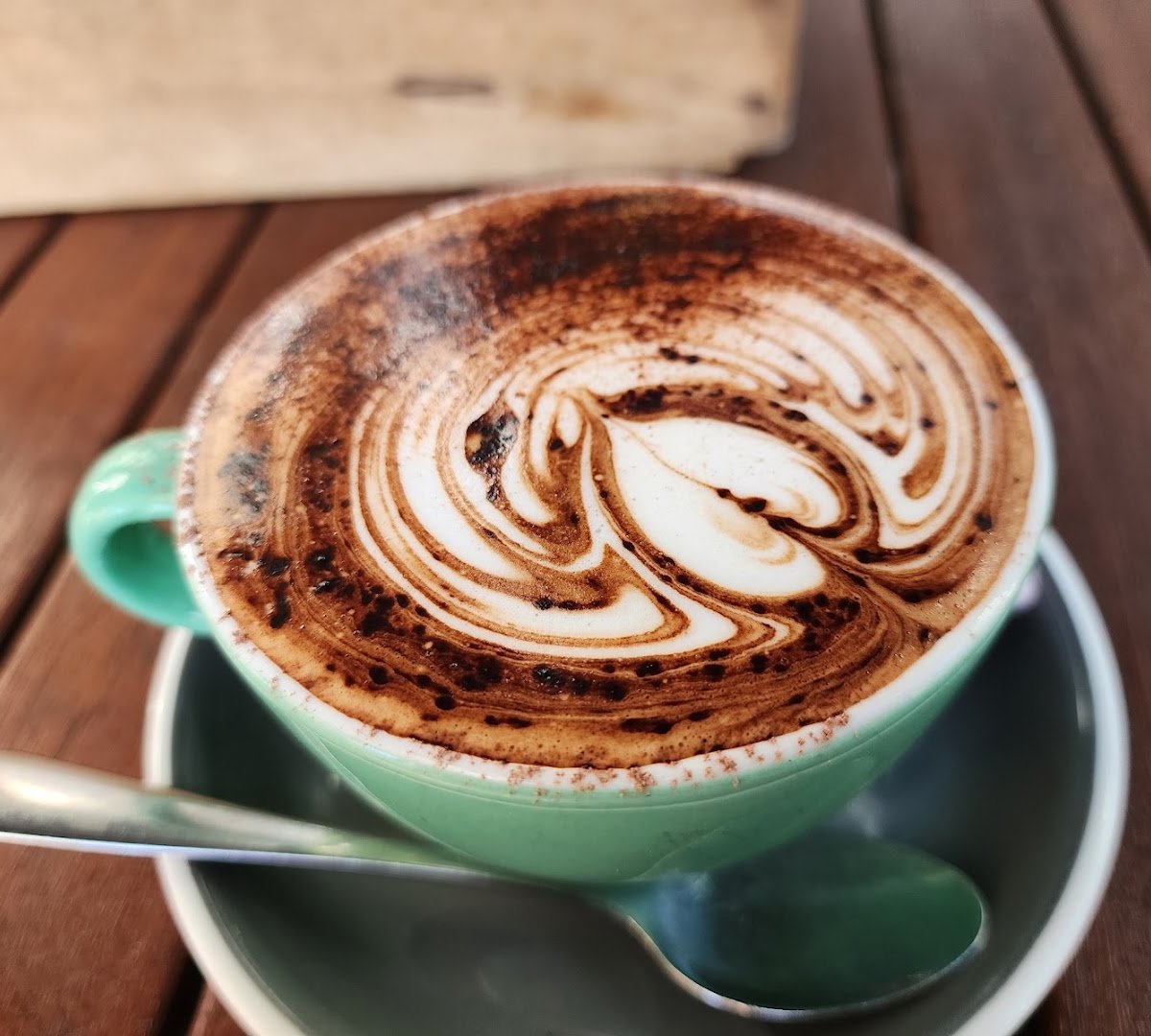 Coffee at Simmer Café, specialty coffee shop in Wellington