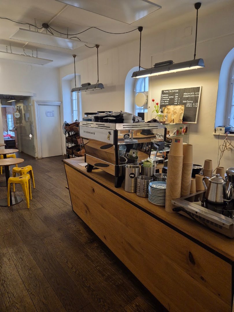 Interior of People on Caffeine, specialty coffee shop in Vienna