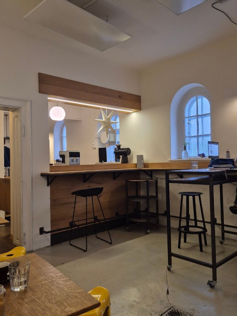 Interior of People on Caffeine, specialty coffee shop in Vienna