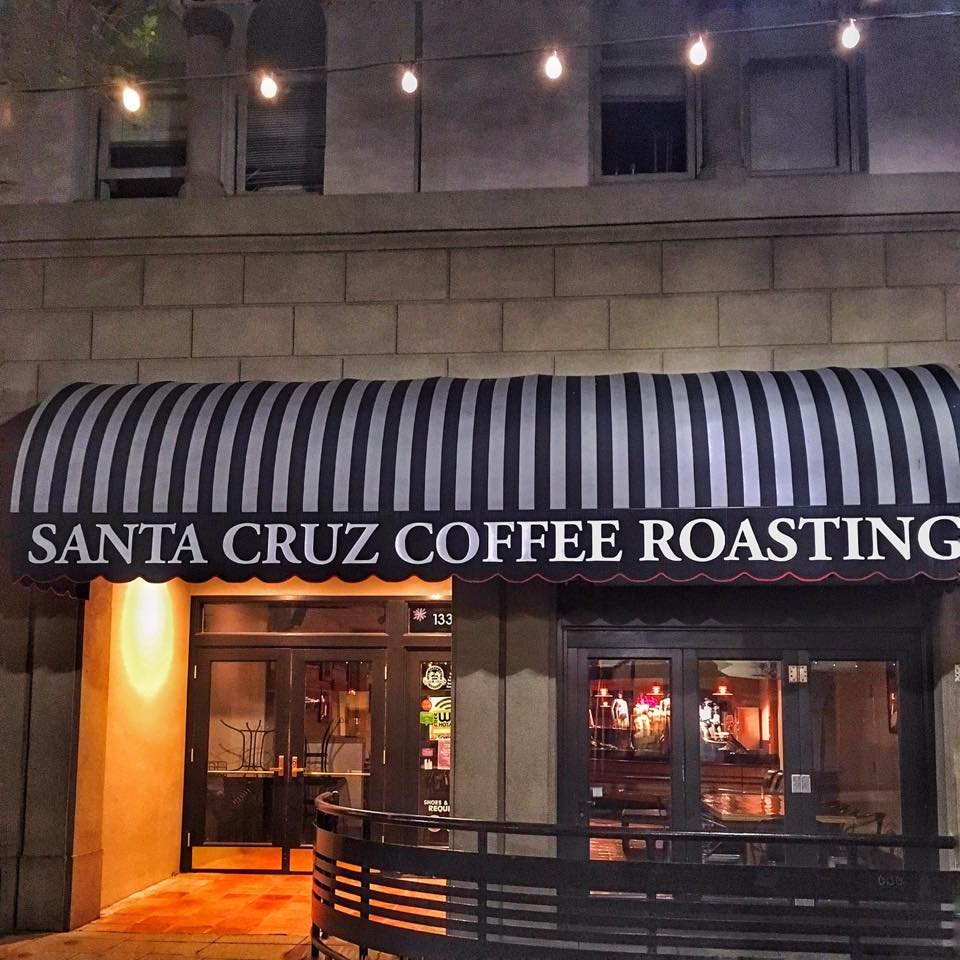 Storefront of Santa Cruz Coffee Roasting, specialty coffee shop in Santa Cruz