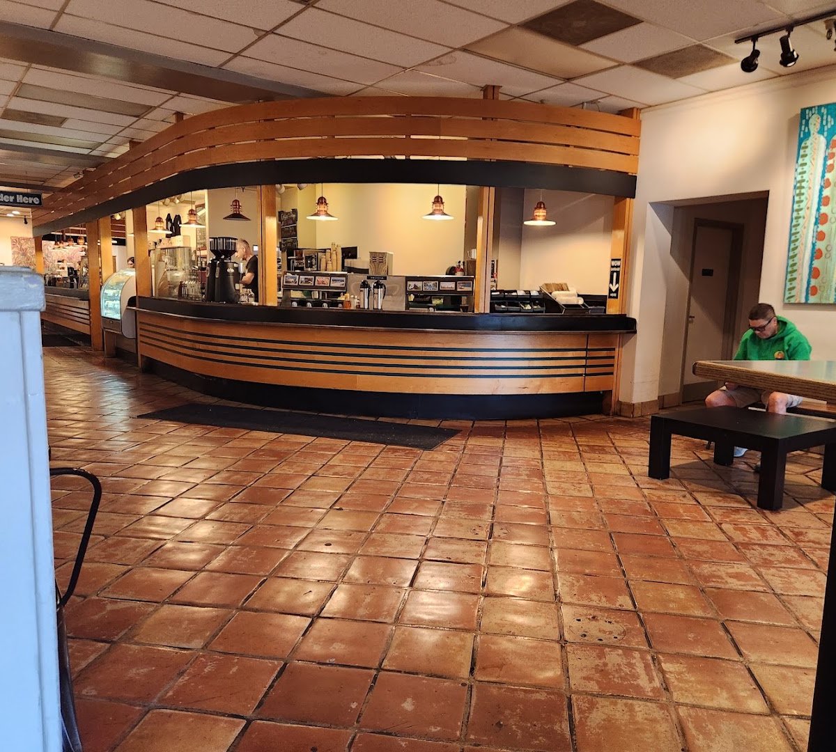 Interior of Santa Cruz Coffee Roasting, specialty coffee shop in Santa Cruz