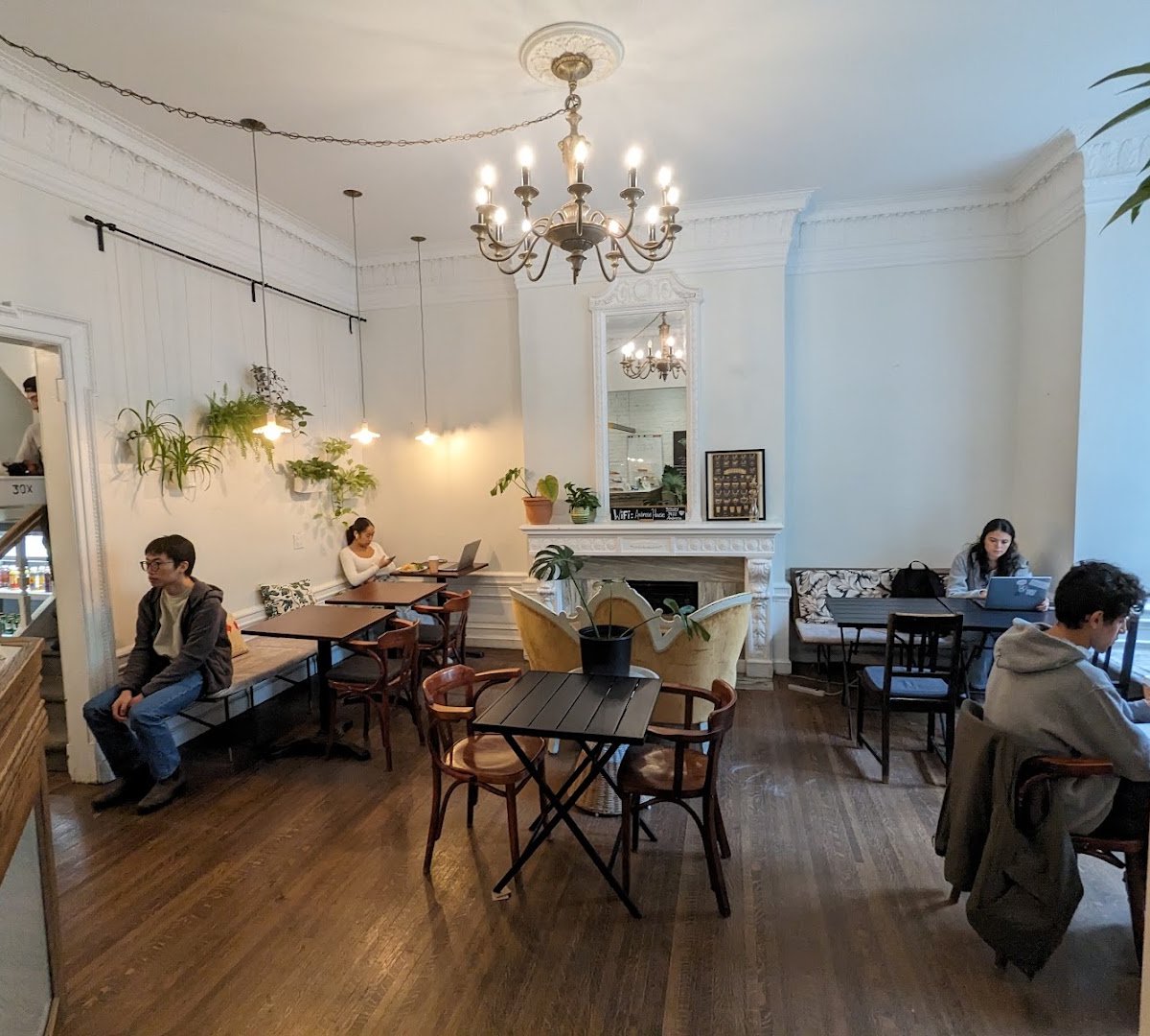 Interior of Ambrose Café, specialty coffee shop in Montreal