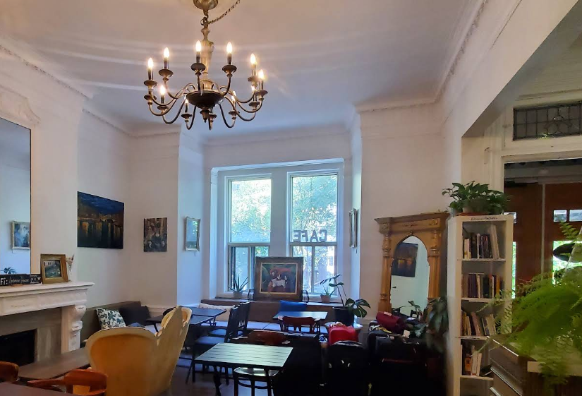 Interior of Ambrose Café, specialty coffee shop in Montreal