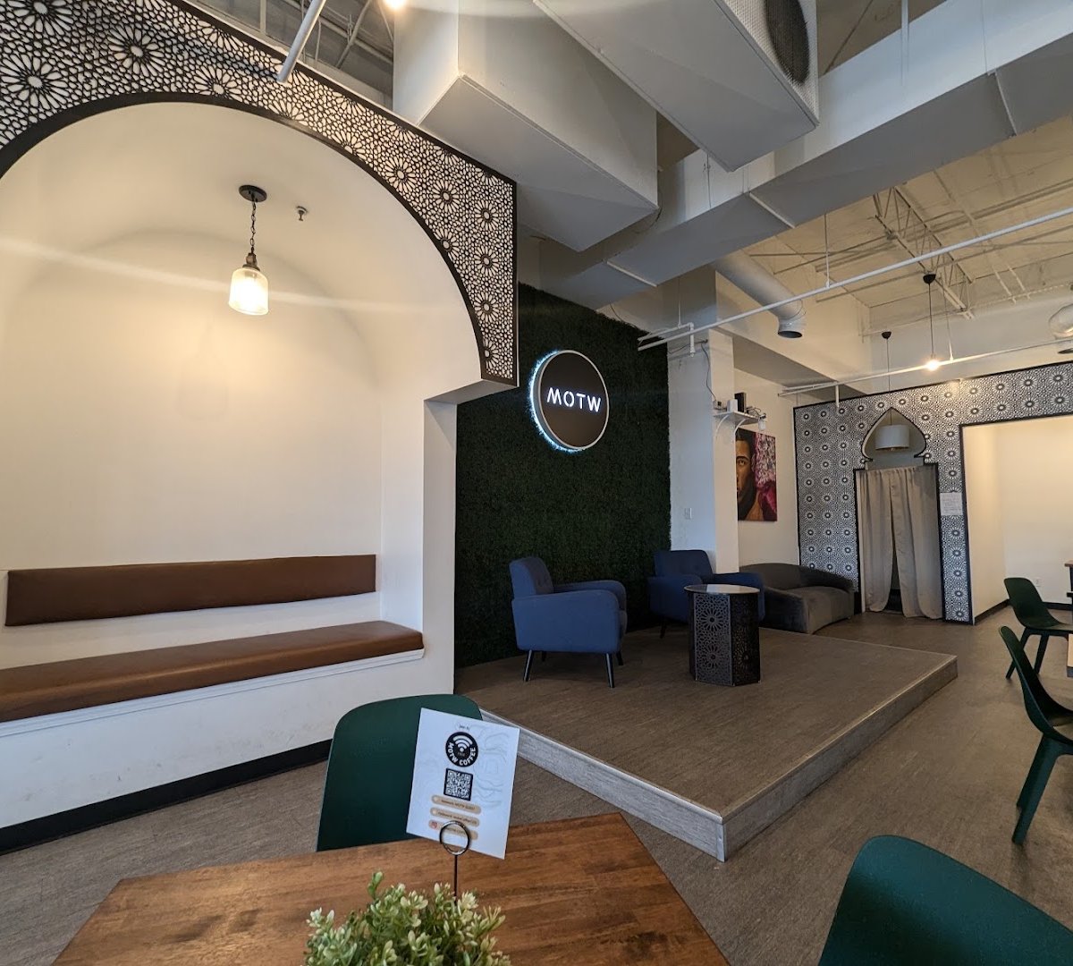 Interior of MOTW Coffee and Pastries, specialty coffee shop in Indianapolis