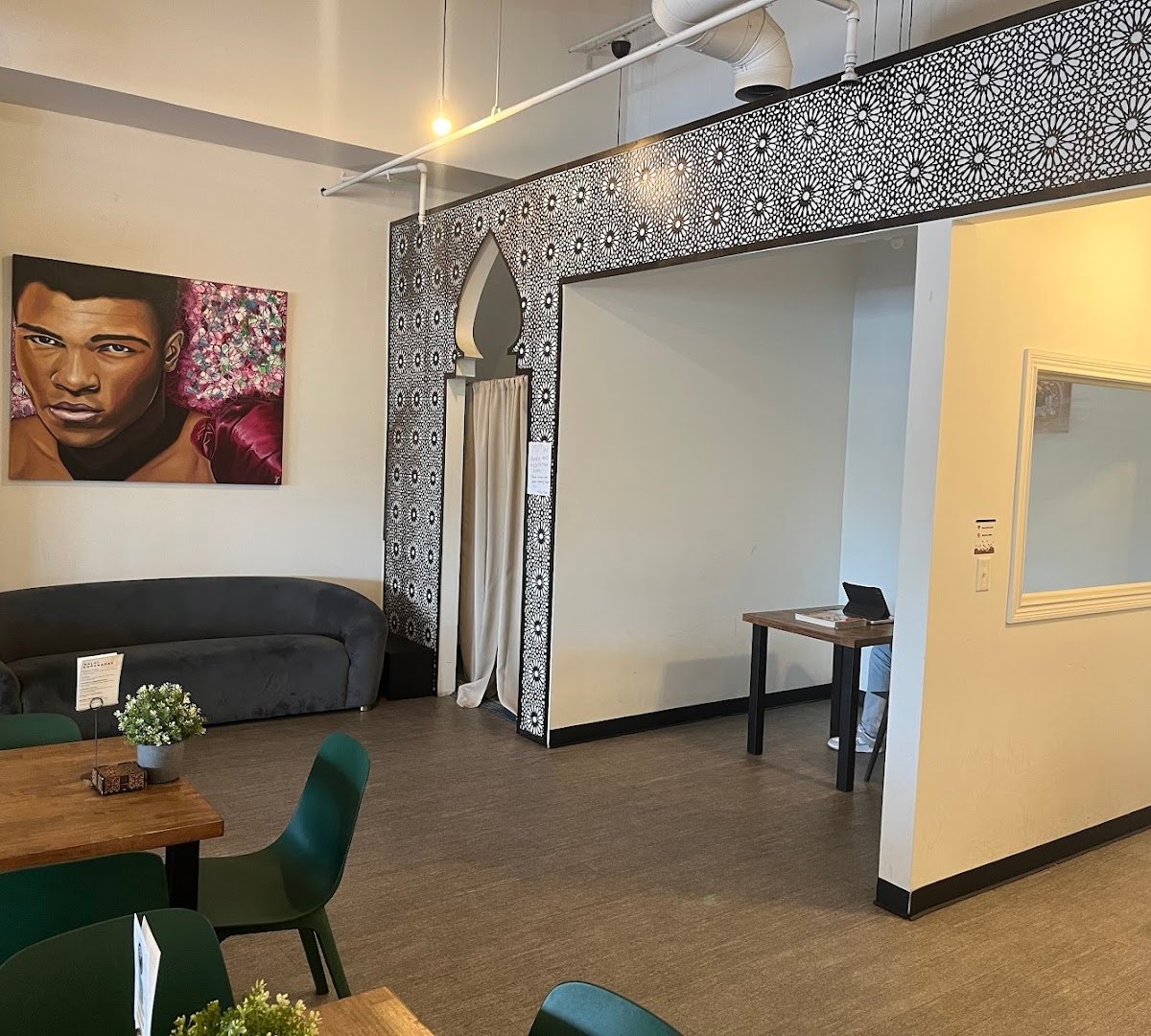 Interior of MOTW Coffee and Pastries, specialty coffee shop in Indianapolis