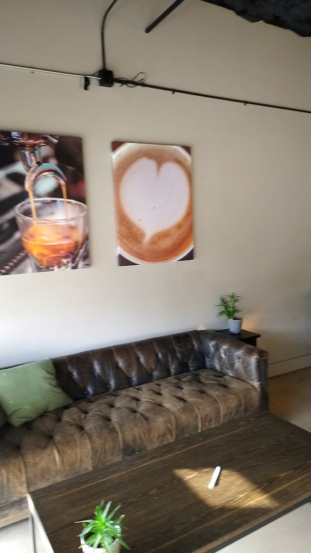 Interior of Medina River Coffee Roasters, specialty coffee shop in San Antonio