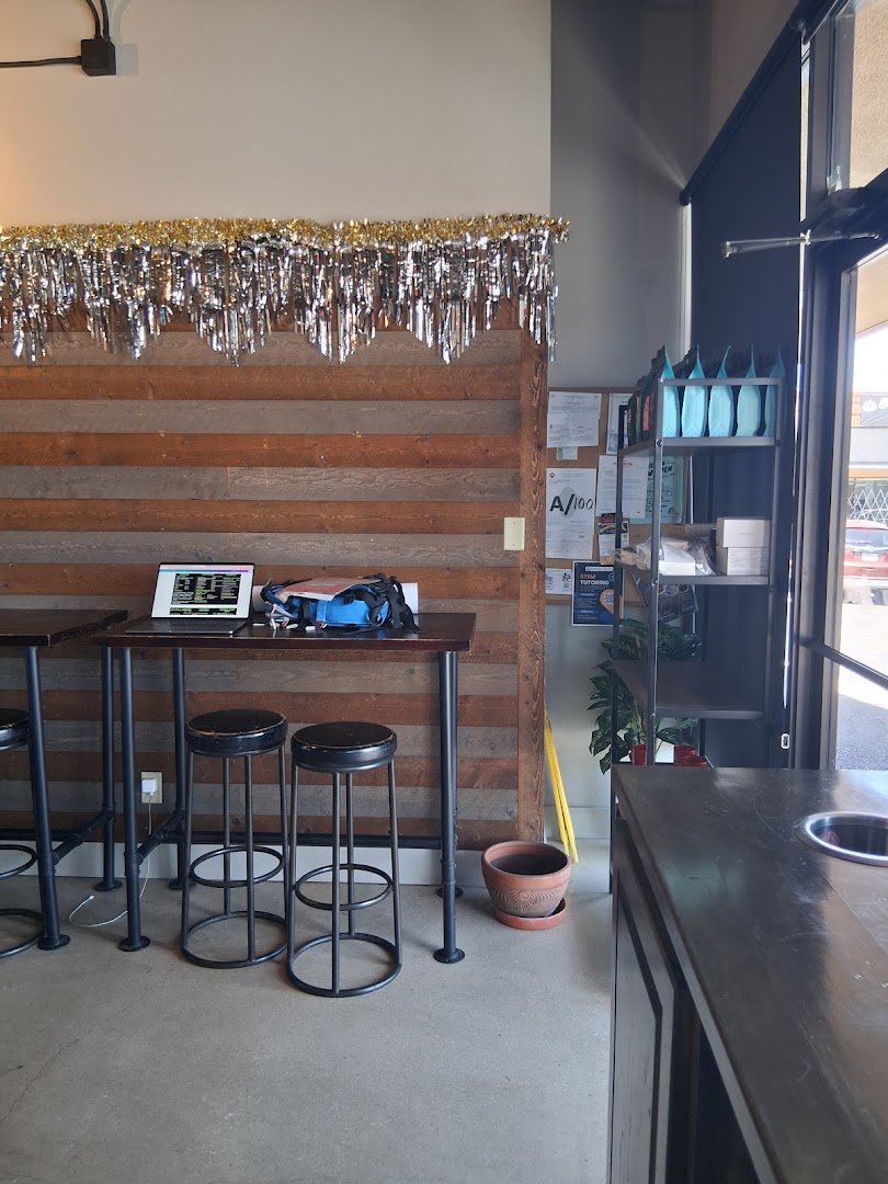 Interior of Medina River Coffee Roasters, specialty coffee shop in San Antonio