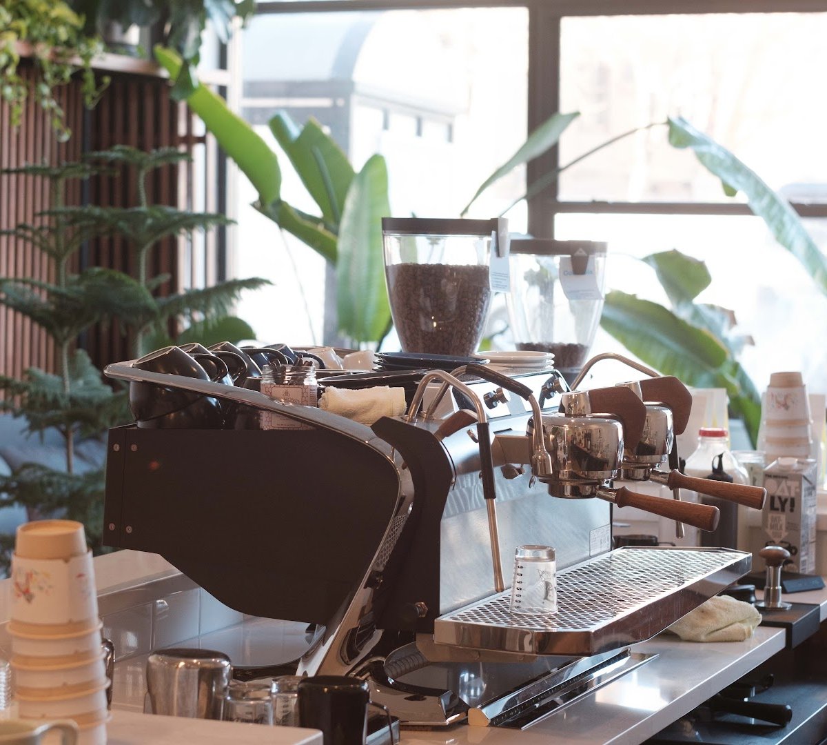 Interior of SK Coffee: Whittier, specialty coffee shop in Minneapolis