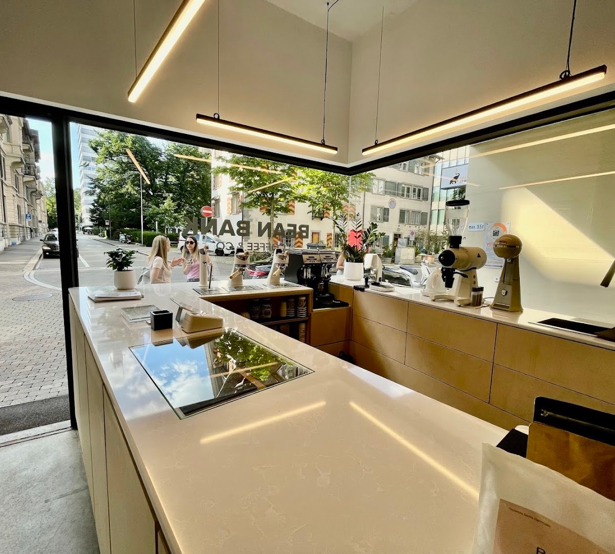 Interior of Bean Bank Coffee Bärengasse, specialty coffee shop in Zurich