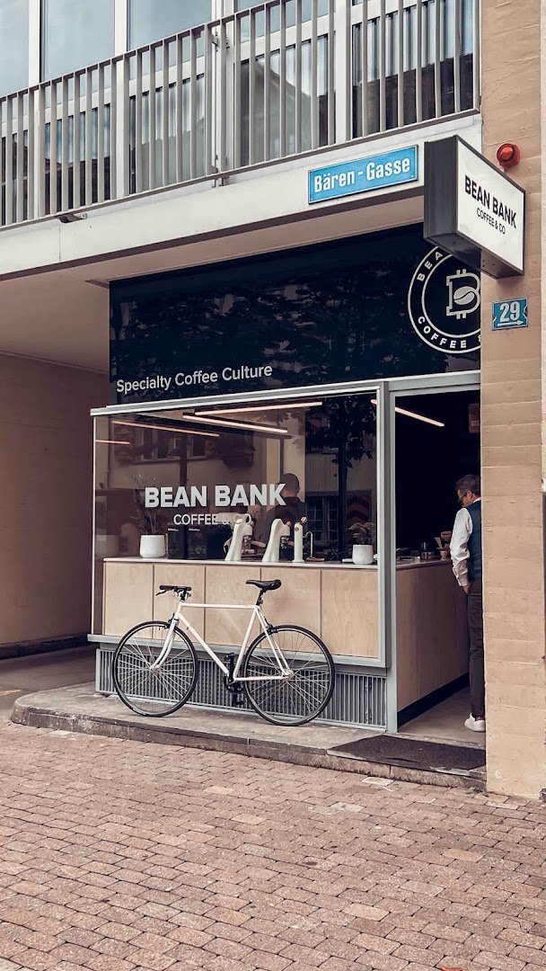 Storefront of Bean Bank Coffee Bärengasse, specialty coffee shop in Zurich