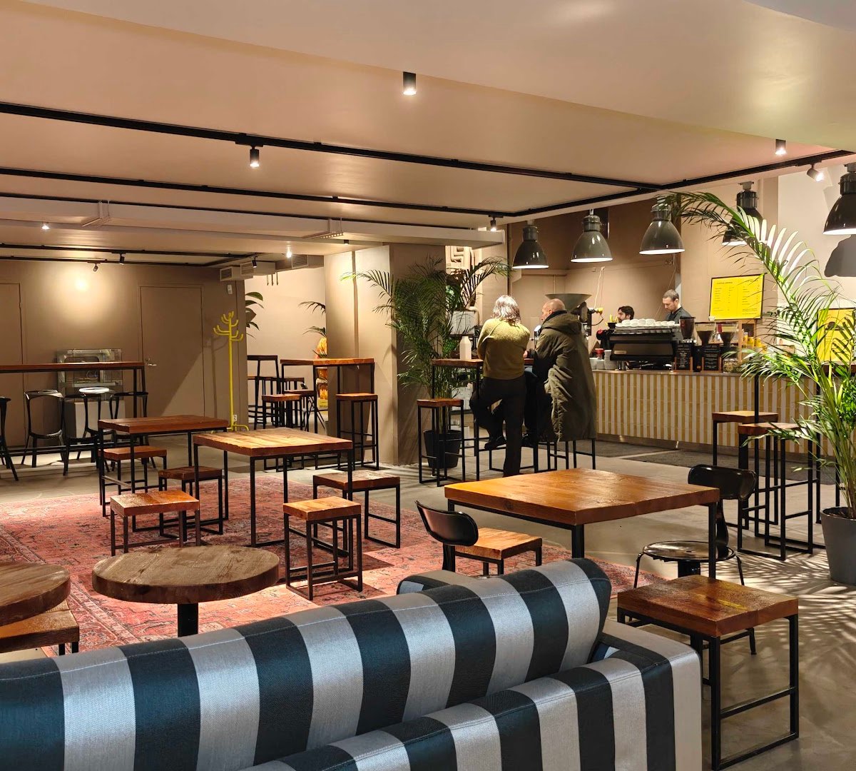 Interior of Kaffa Roastery, specialty coffee shop in Helsinki